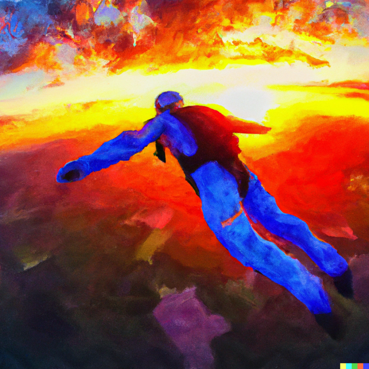 DALLE_2022-06-19_15.16.16_-_skydiver_in_a_wingsuit_with_the_beautiful_colorful_twilight_sun_in_the_background_oil_painting.png